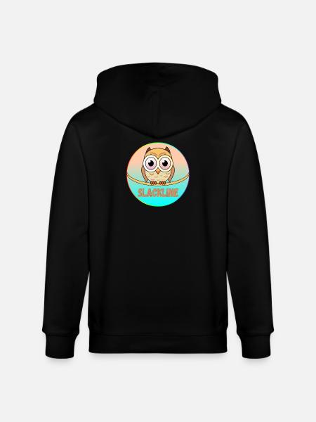 SLACKLINE OWLS - BIRDS - Stanley/Stella CULTIVATOR Unisex Organic Hooded Jacket - black