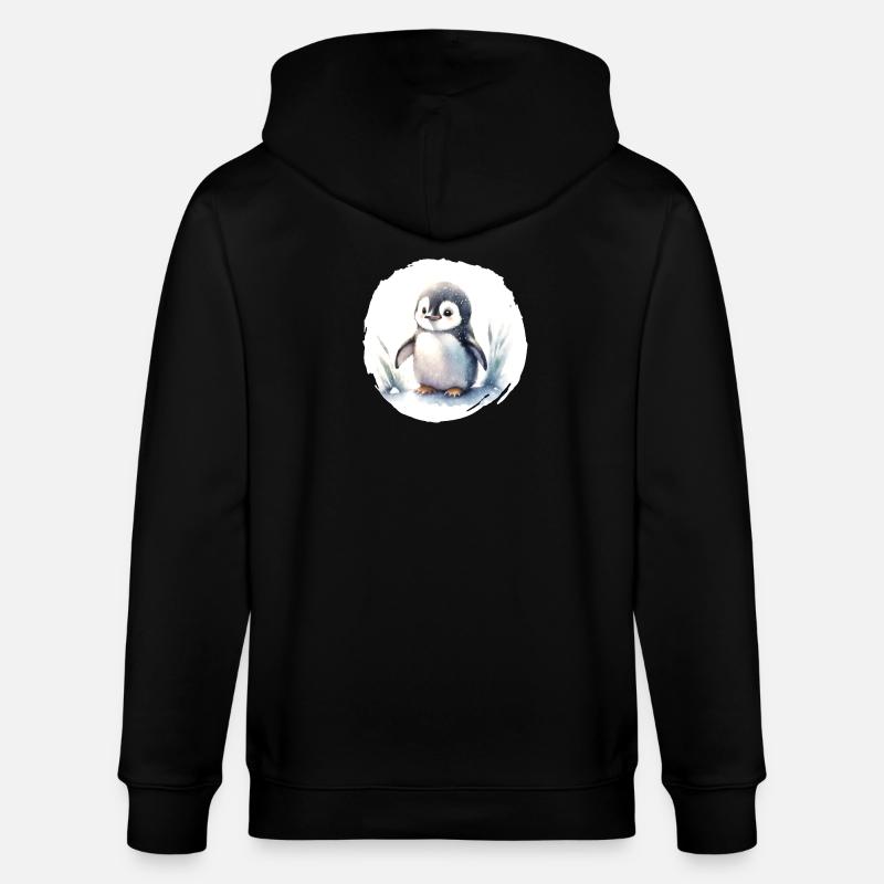 Aquarelle de pingouin - Veste à capuche bio CULTIVATOR Stanley/Stella Unisexe - noir