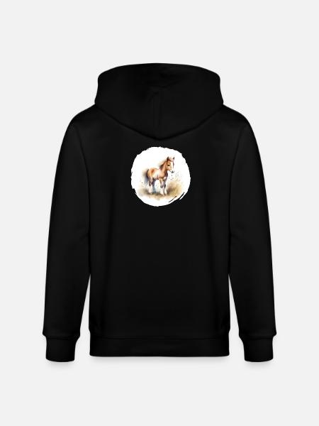 Fohlen Aquarell - Stanley/Stella Unisex Bio-Kapuzenjacke CULTIVATOR - Schwarz
