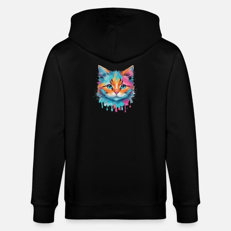 Chat mignon - Veste à capuche bio CULTIVATOR Stanley/Stella Unisexe - noir