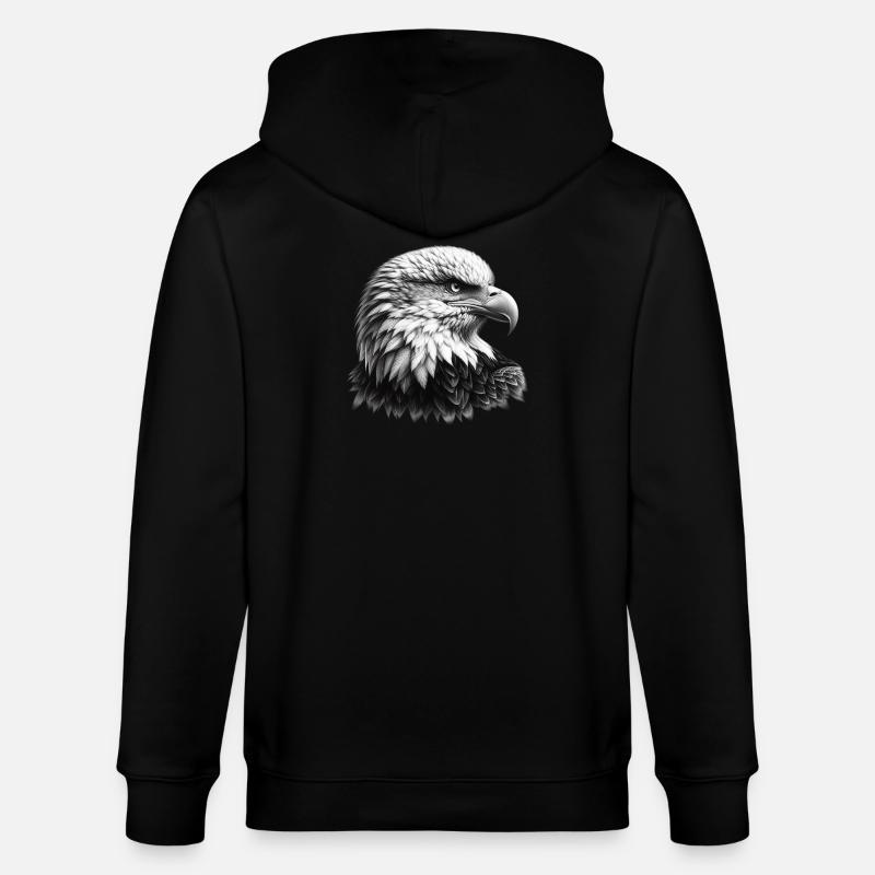 Pygargue à tête blanche - Veste à capuche bio CULTIVATOR Stanley/Stella Unisexe - noir
