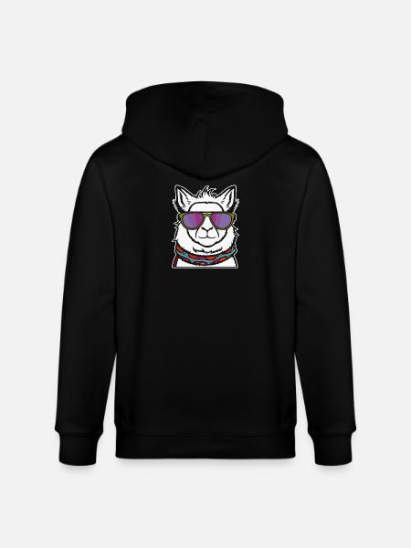 Cool Llama - Stanley/Stella CULTIVATOR  Unisex Organic Hooded Jacket - black
