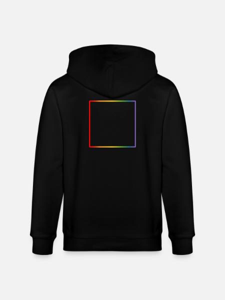 Rainbow Frame LGBT DEMO - Stanley/Stella CULTIVATOR  Unisex Organic Hooded Jacket - black