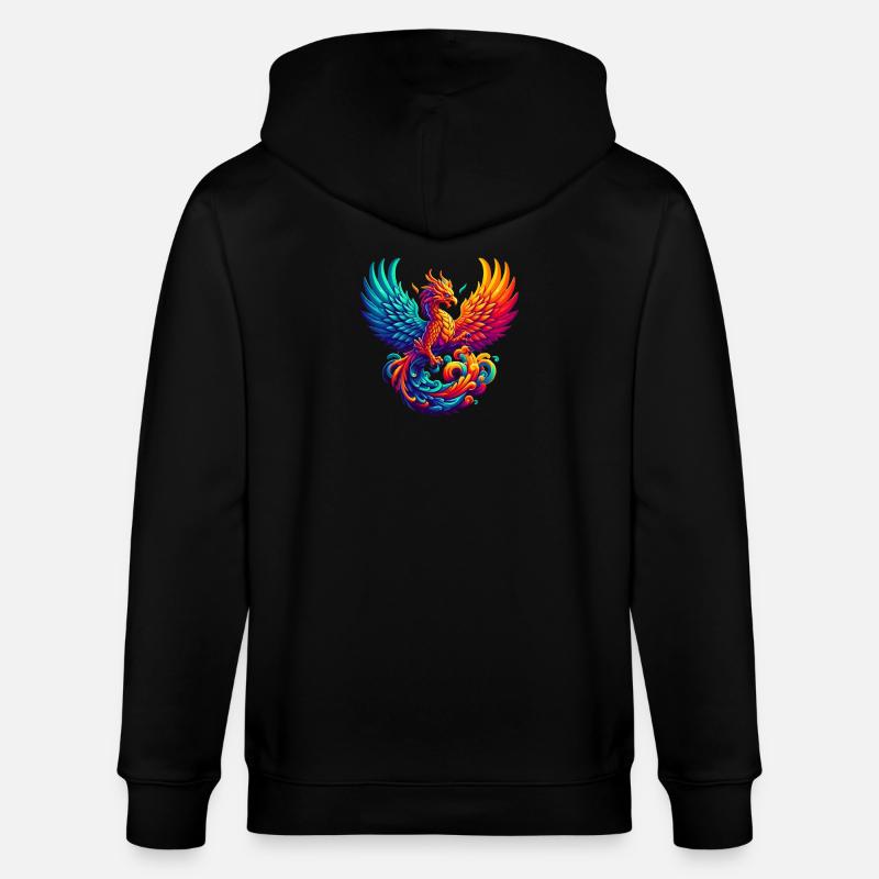 Hyperflammen des majestätischen Phönix - Stanley/Stella Unisex Bio-Kapuzenjacke CULTIVATOR  - Schwarz