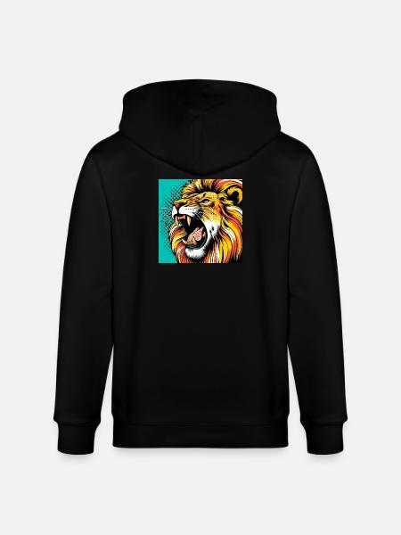 Lion Pop Art - Stanley/Stella CULTIVATOR Unisex Organic Hooded Jacket - black