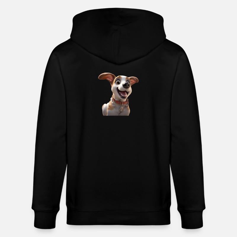Glücklicher Hund - Stanley/Stella Unisex Bio-Kapuzenjacke CULTIVATOR  - Schwarz