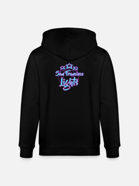 Neon San Francisco Lights Design - Stanley/Stella CULTIVATOR  Unisex Organic Hooded Jacket - black