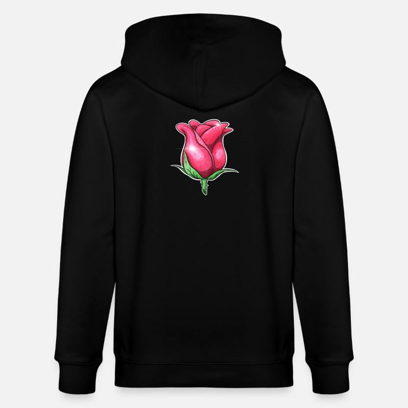 Glitzer Rosa Rose Illustration - Stanley/Stella Unisex Bio-Kapuzenjacke CULTIVATOR  - Schwarz