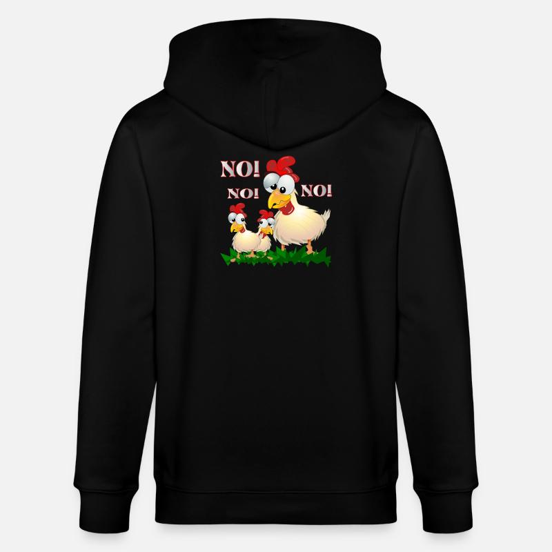 LUSTIGER HÜHNER-COMIC - NEIN - Stanley/Stella Unisex Bio-Kapuzenjacke CULTIVATOR  - Schwarz