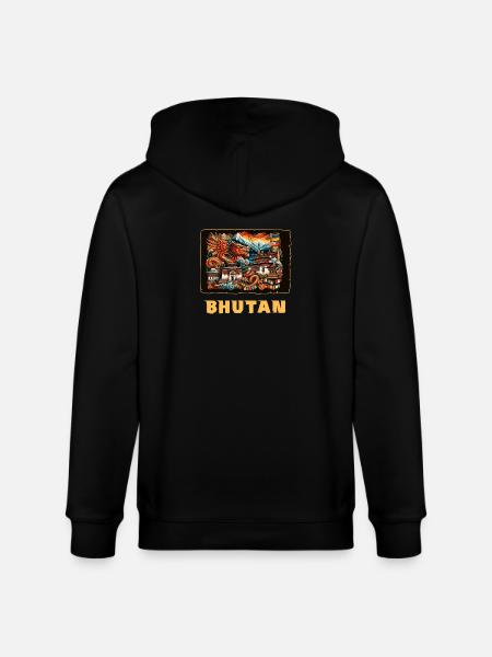 Bhutan Thimphu Dragon South Asia - Stanley/Stella CULTIVATOR  Unisex Organic Hooded Jacket - black