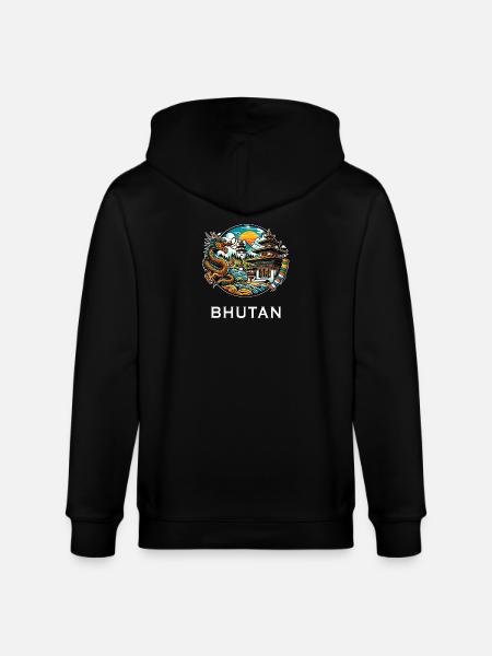 Bhutan dragon Thimphu Himalaya - Stanley/Stella CULTIVATOR Unisex Organic Hooded Jacket - black
