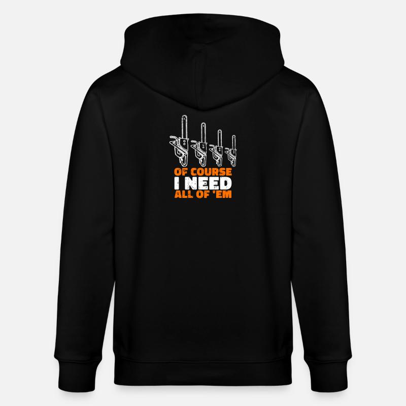 Holzfäller Holz Säge Statement Baumfäller - Stanley/Stella Unisex Bio-Kapuzenjacke CULTIVATOR  - Schwarz