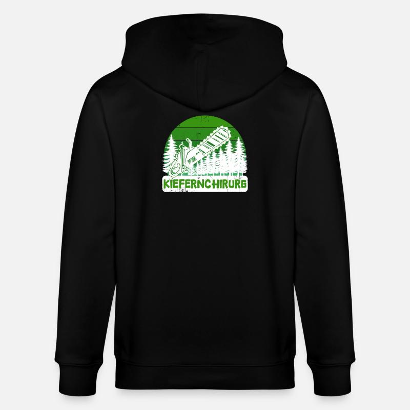 Bûcheron arbre tronçonneuse déclaration boiserie - Veste à capuche bio CULTIVATOR Stanley/Stella Unisexe - noir