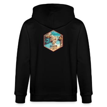 Estudantes beach near Lagos, Algarve - Stanley/Stella CULTIVATOR  Unisex Organic Hooded Jacket - black - Back - Anna (173cm)