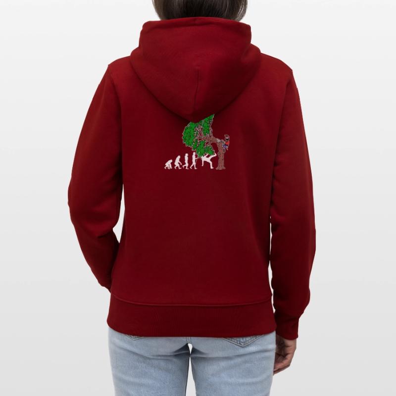 Tree Evolution Woodwork Lumberjack Tree Cutter Stanley/Stella CULTIVATOR  Unisex Organic Hooded Jacket