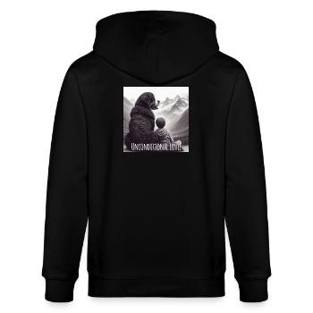 Berner Sennenhund - Stanley/Stella Unisex Bio-Kapuzenjacke CULTIVATOR  - Schwarz - Hinten - Anna (173cm)