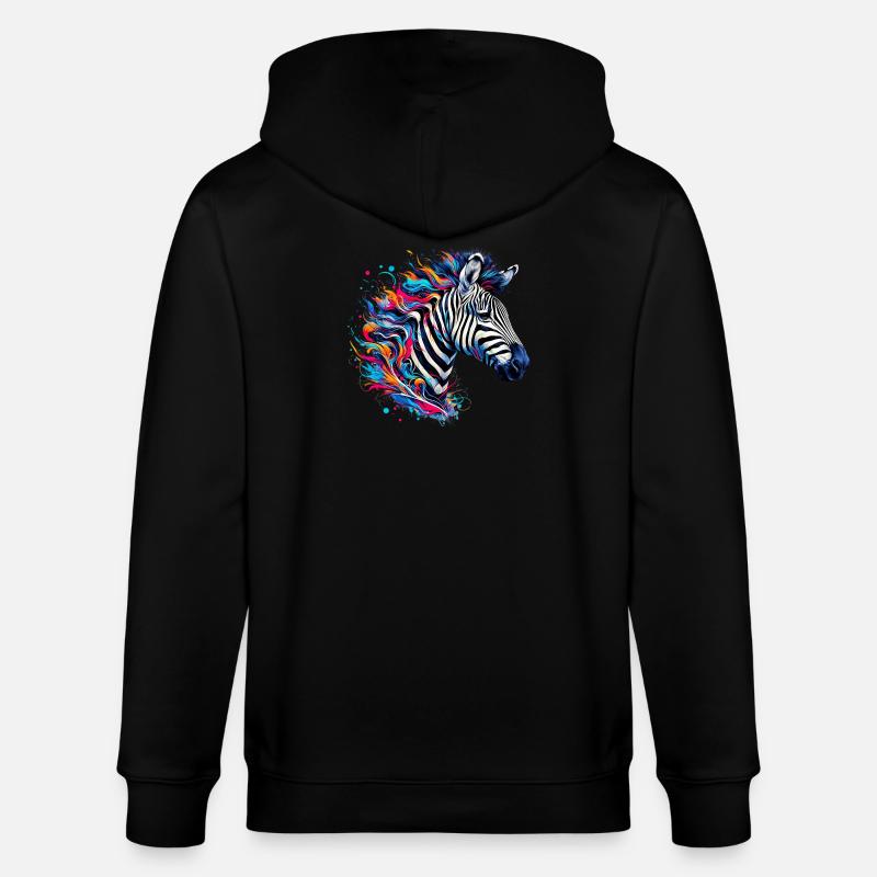 Zebra - Stanley/Stella Unisex Bio-Kapuzenjacke CULTIVATOR - Schwarz