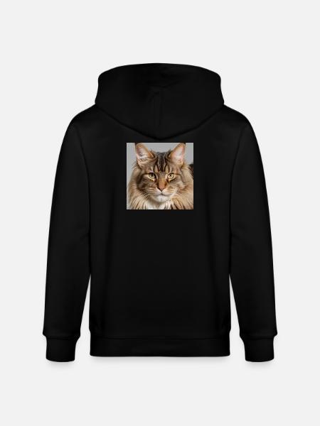 Maine coon, the big cat - Stanley/Stella CULTIVATOR Unisex Organic Hooded Jacket - black