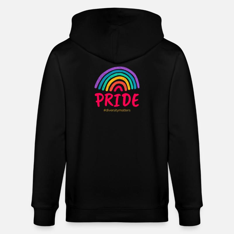 Pride pink #diversitymatters - Stanley/Stella Unisex Bio-Kapuzenjacke CULTIVATOR  - Schwarz