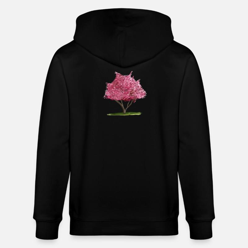 Kirsch-Sakura Rosa Blumenbaum - Stanley/Stella Unisex Bio-Kapuzenjacke CULTIVATOR - Schwarz