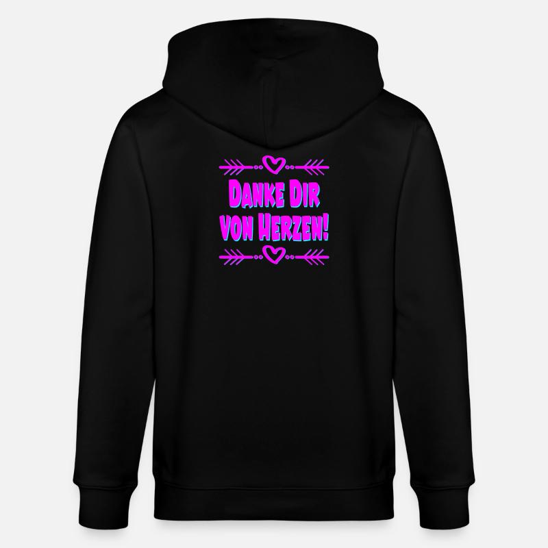 DANKE DIR VON HERZEN - Stanley/Stella Unisex Bio-Kapuzenjacke CULTIVATOR  - Schwarz
