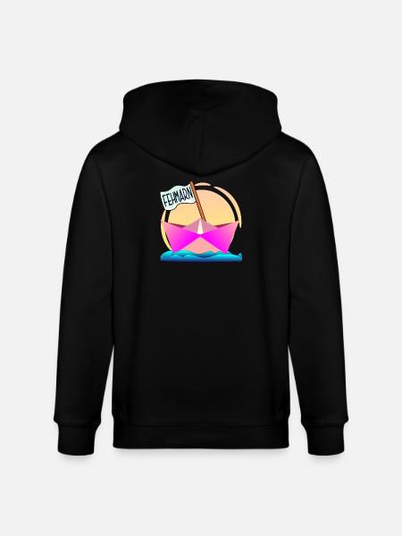 FEHMARN OSTSEEINSEL BOOTFAHREN - Stanley/Stella Unisex Bio-Kapuzenjacke CULTIVATOR - Schwarz