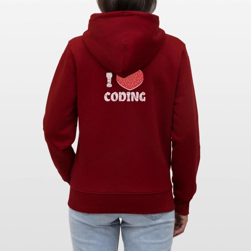 Developer Heart Coding Statement Programmer Stanley/Stella CULTIVATOR  Unisex Organic Hooded Jacket