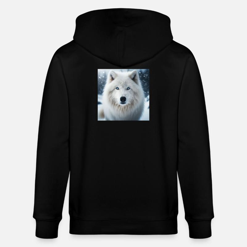 Arktischer Wolf - Stanley/Stella Unisex Bio-Kapuzenjacke CULTIVATOR  - Schwarz