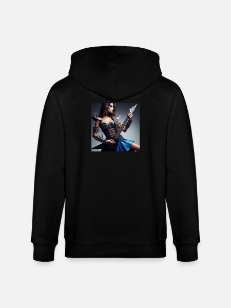 Weibliche Gitarrenheldin - Stanley/Stella Unisex Bio-Kapuzenjacke CULTIVATOR - Schwarz
