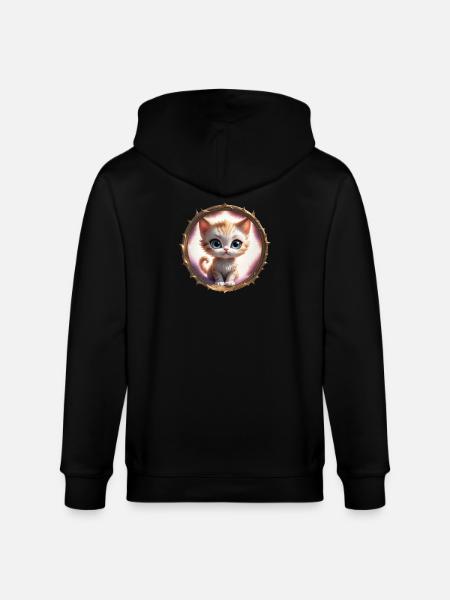 Kätzchen im Stachelring - Stanley/Stella Unisex Bio-Kapuzenjacke CULTIVATOR  - Schwarz