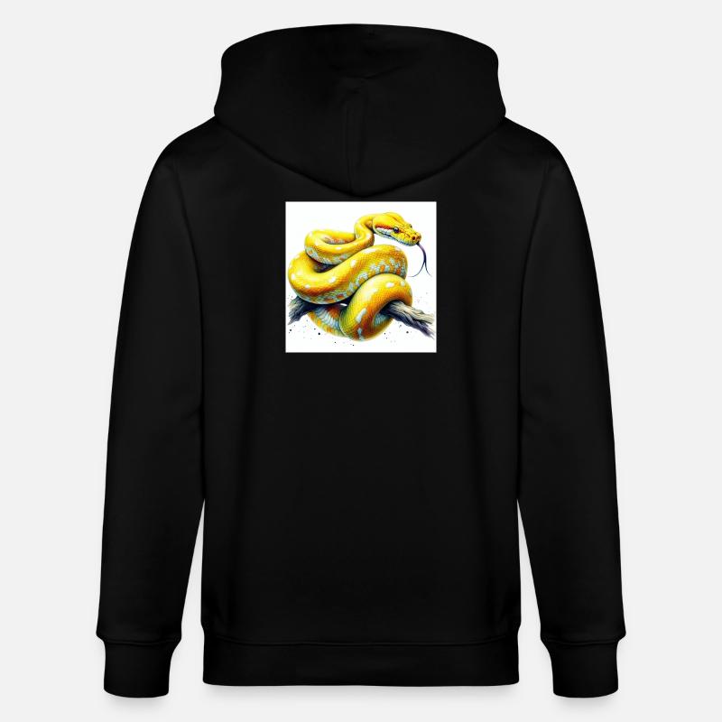 Gelbe Python - Stanley/Stella Unisex Bio-Kapuzenjacke CULTIVATOR  - Schwarz