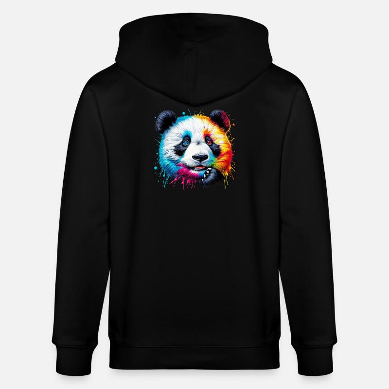 Panda - Stanley/Stella Unisex Bio-Kapuzenjacke CULTIVATOR  - Schwarz