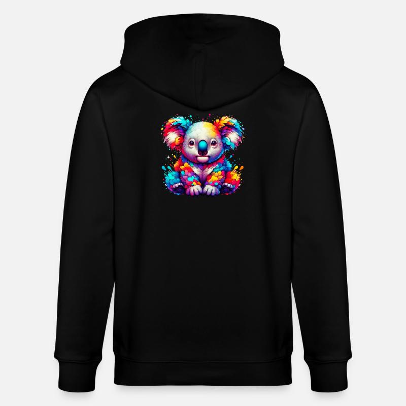 Koala - Stanley/Stella Unisex Bio-Kapuzenjacke CULTIVATOR  - Schwarz