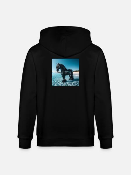 Cheval dans l’eau - Veste à capuche bio CULTIVATOR Stanley/Stella Unisexe - noir