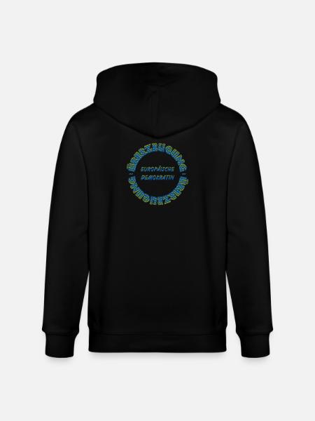 Europese democraat uit overtuiging Circulaire - Stanley/Stella Uniseks bio-ziphoodie CULTIVATOR  - zwart