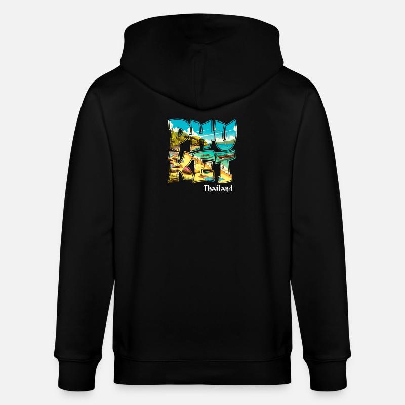 Phuket Thaïlande Plage Vacances Design - Veste à capuche bio CULTIVATOR Stanley/Stella Unisexe - noir