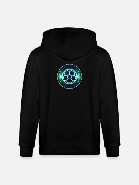 Futuristic Neon Football Logo - Stanley/Stella CULTIVATOR Unisex Organic Hooded Jacket - black