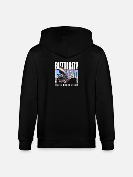 Butterfly Effect Holo - Stanley/Stella CULTIVATOR Unisex Organic Hooded Jacket - black