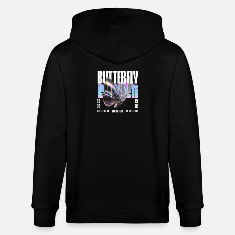 Butterfly Effect Holo - Stanley/Stella Unisex Bio-Kapuzenjacke CULTIVATOR  - Schwarz