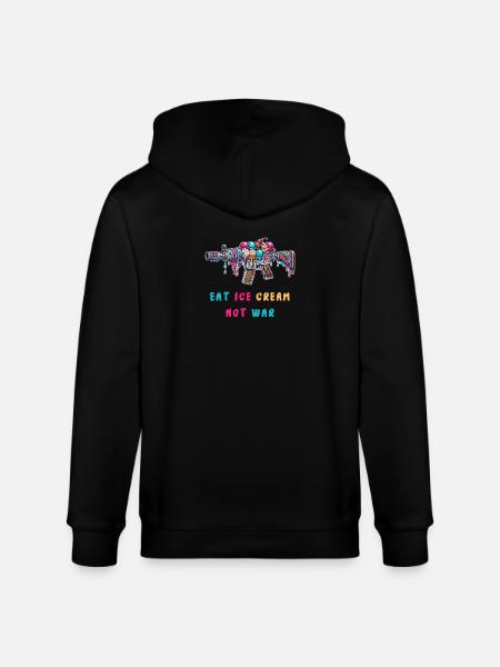 Eiscreme statt Krieg - Stanley/Stella Unisex Bio-Kapuzenjacke CULTIVATOR  - Schwarz