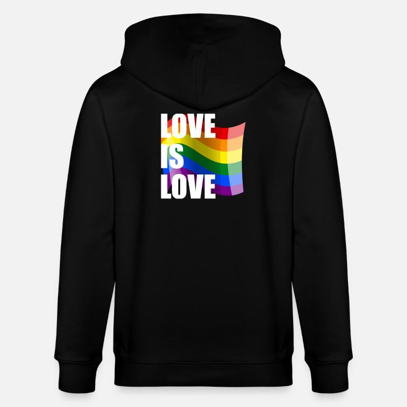 Regenbogen Liebe Wellen-Design - Stanley/Stella Unisex Bio-Kapuzenjacke CULTIVATOR  - Schwarz