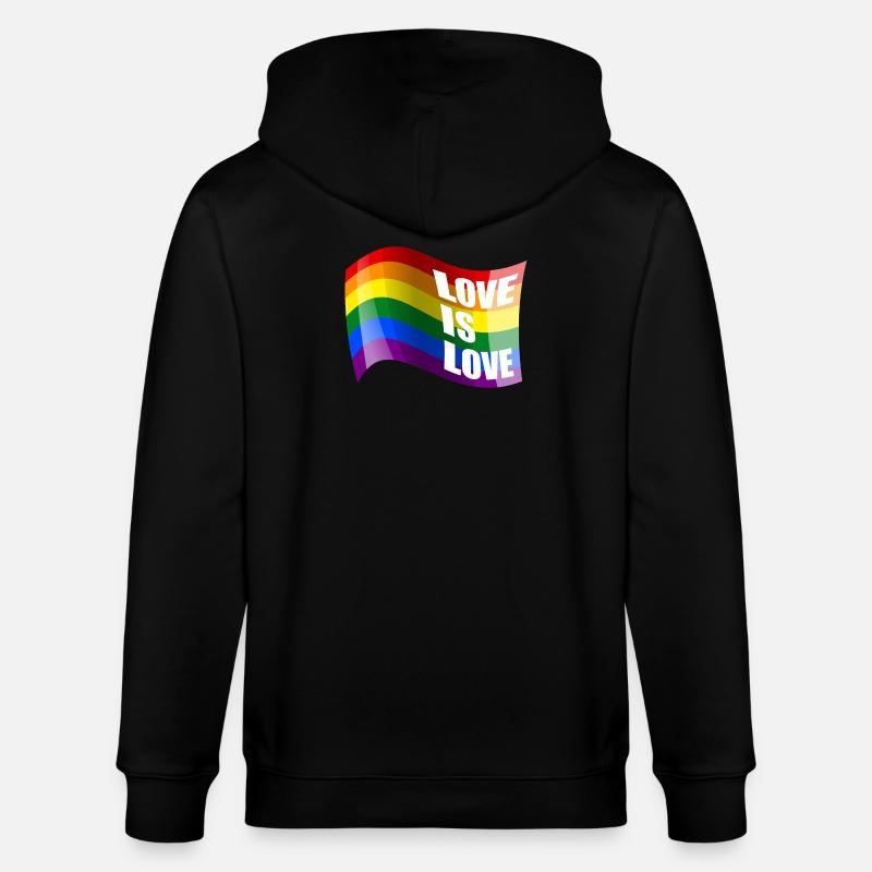 Regenbogen Liebe ist Liebe - Stanley/Stella Unisex Bio-Kapuzenjacke CULTIVATOR  - Schwarz