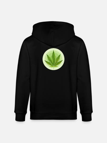 Circular Grafic Cannabis Leaf - Stanley/Stella CULTIVATOR  Unisex Organic Hooded Jacket - black