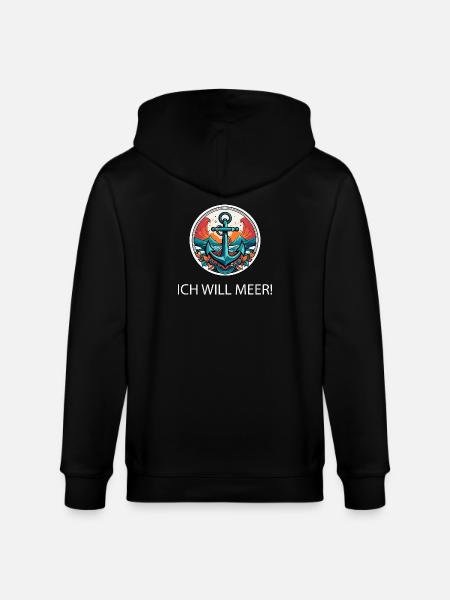 ICH WILL MEER - Stanley/Stella Unisex Bio-Kapuzenjacke CULTIVATOR - Schwarz