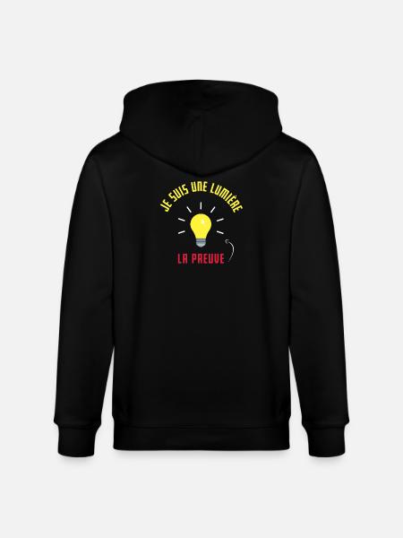 I am a light - Stanley/Stella CULTIVATOR  Unisex Organic Hooded Jacket - black