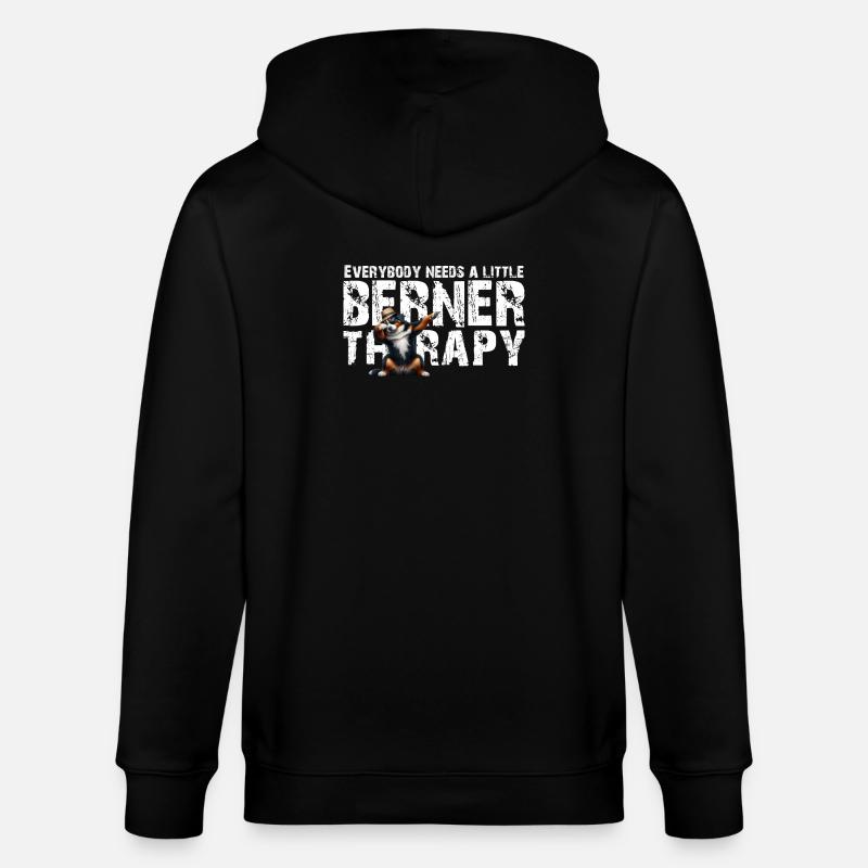 Berner Sennenhund - Stanley/Stella Unisex Bio-Kapuzenjacke CULTIVATOR  - Schwarz