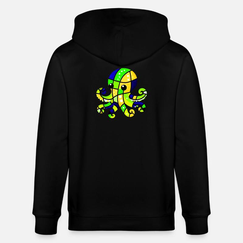 Pieuvre - Veste à capuche bio CULTIVATOR Stanley/Stella Unisexe - noir