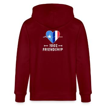 La Somalie et la France : une amitié à 100 % - Veste à capuche bio CULTIVATOR Stanley/Stella Unisexe - bordeaux - Dos - Anna (173cm)