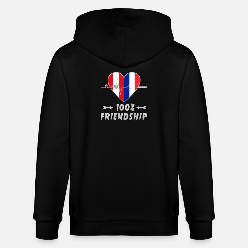 Peru und Frankreich 100% Freundschaft - Stanley/Stella Unisex Bio-Kapuzenjacke CULTIVATOR - Schwarz
