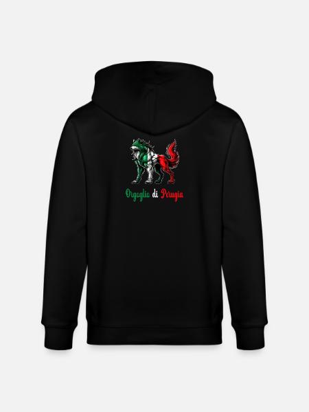 The pride of Perugia Italy flag - Stanley/Stella CULTIVATOR  Unisex Organic Hooded Jacket - black